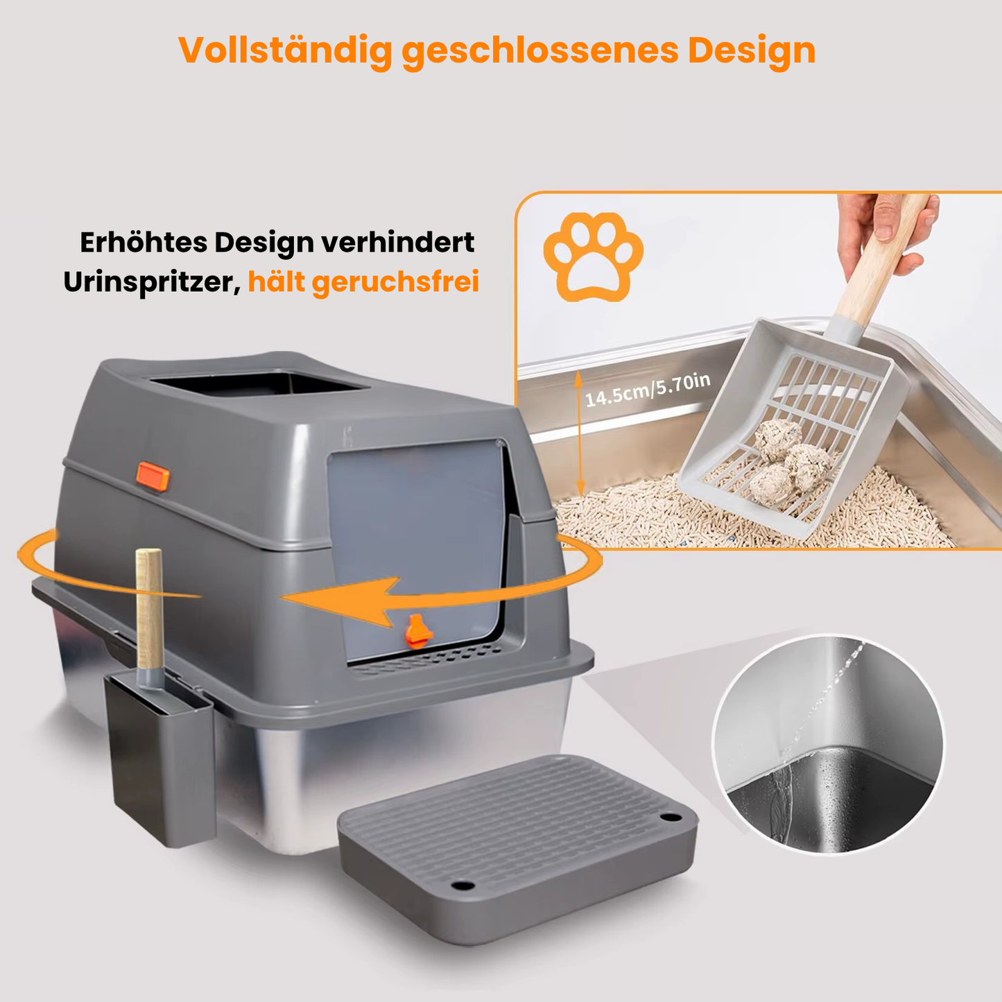 Purrfect Steel Edelstahl-Katzentoilette